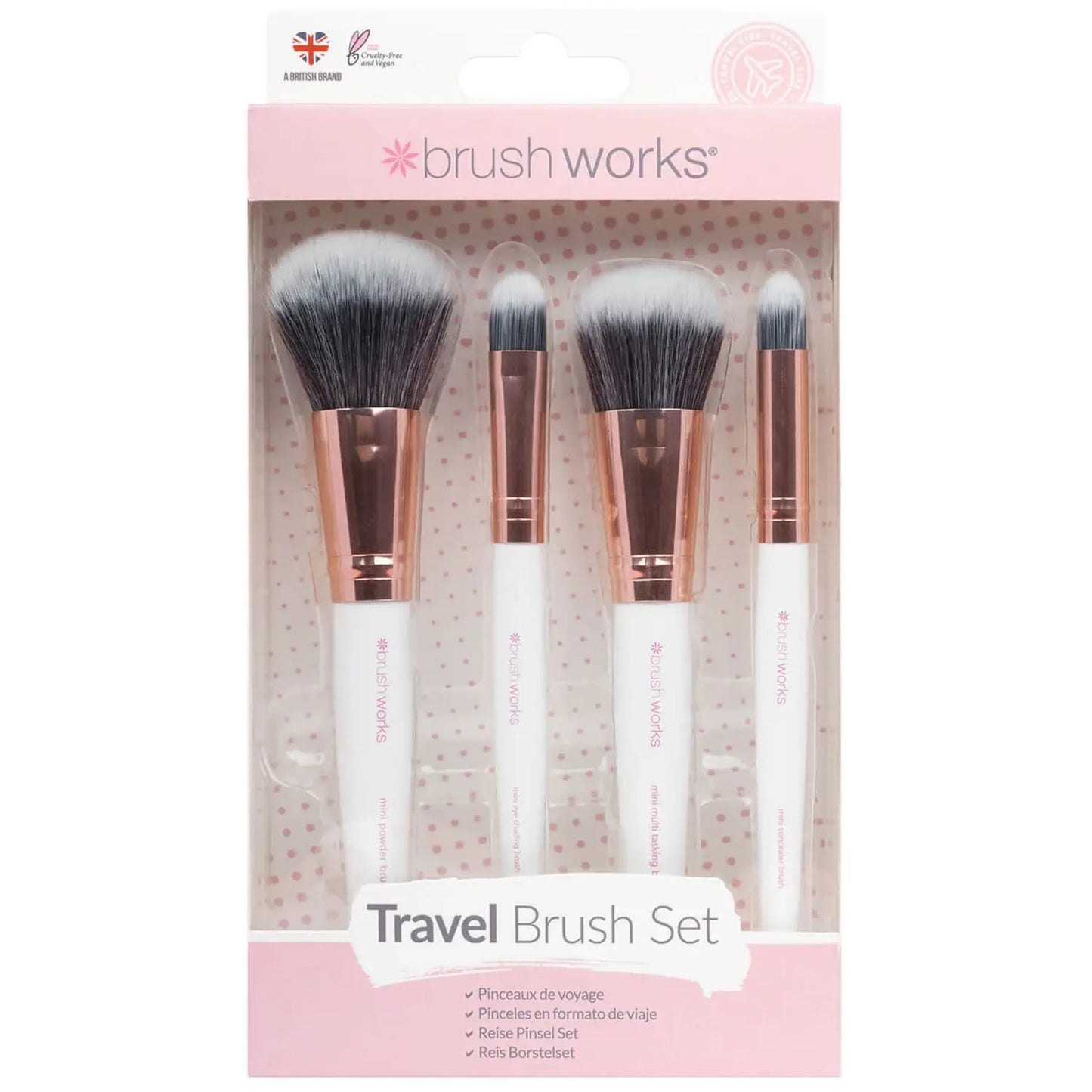 BRUSH WORKS Set Furça Udhëtimi - Bardhë/Artë