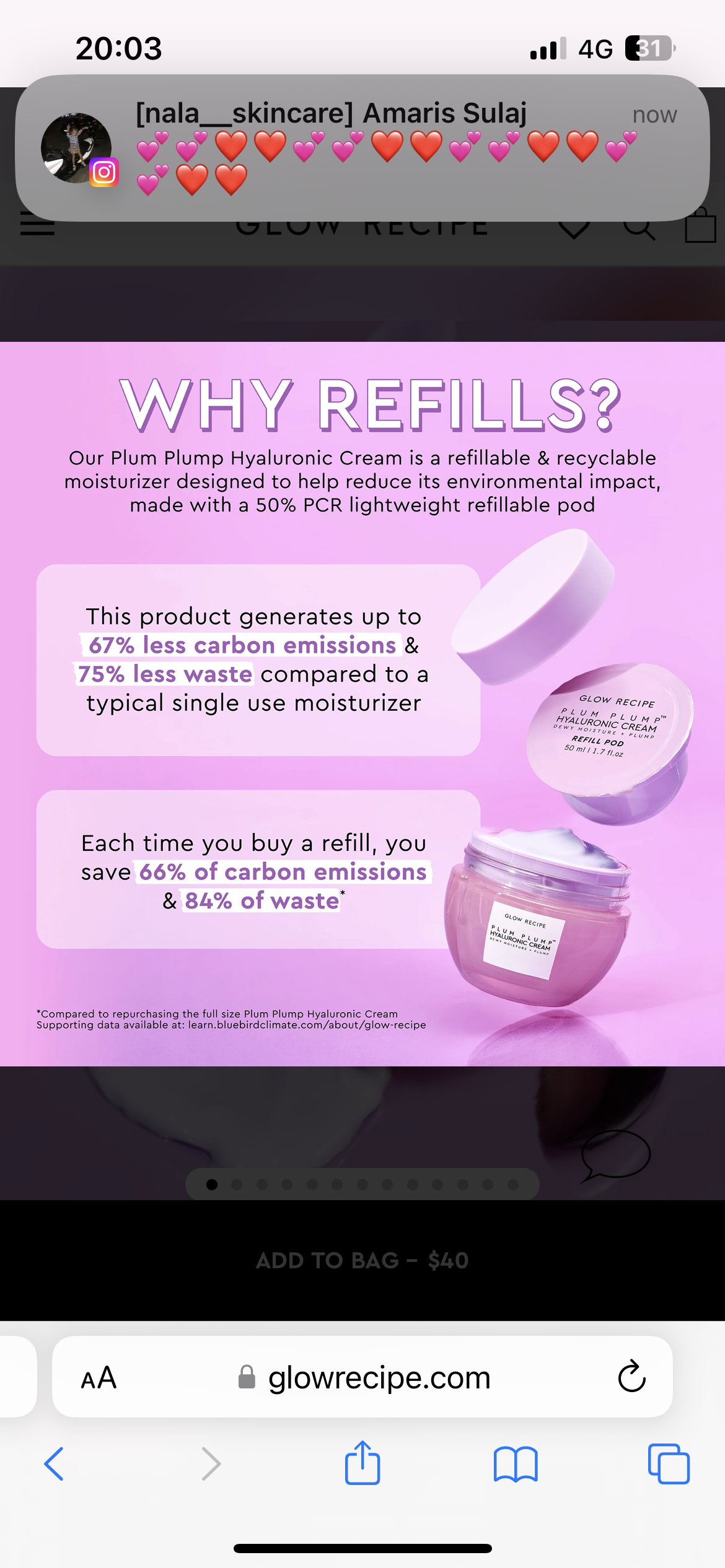 GLOW RECIPE Plum Plum Hyaluronic Cream
