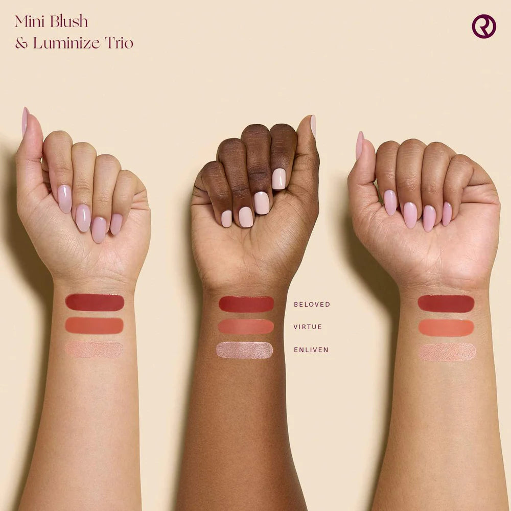 RARE BEAUTY Mini Blush & Luminize Trio