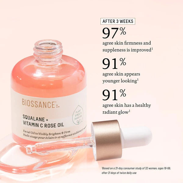 BIOSSANCE Squalane + Vitamina C vaj trëndafili