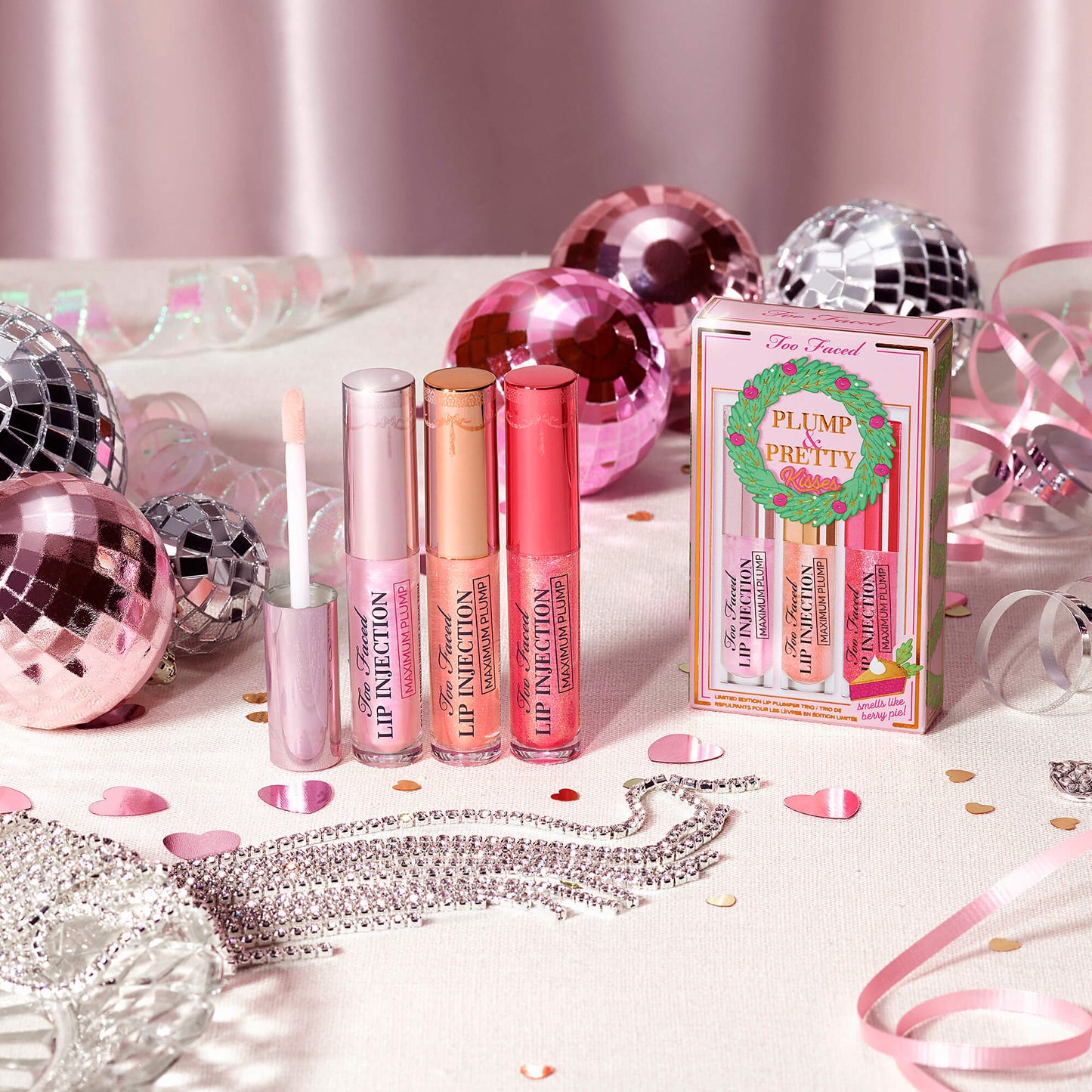 SET SHUMË FACED Plump &amp; Pretty Kisses: Set Trio Lip Plumper Gloss Size Travel