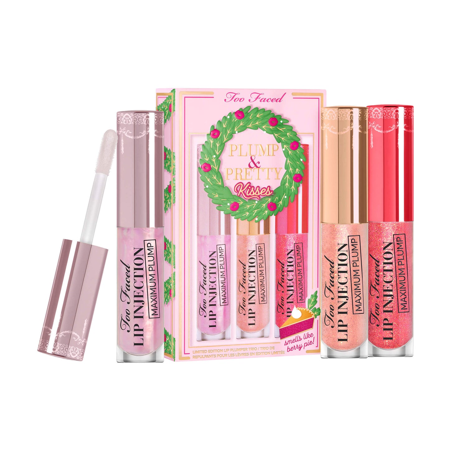 SET SHUMË FACED Plump &amp; Pretty Kisses: Set Trio Lip Plumper Gloss Size Travel
