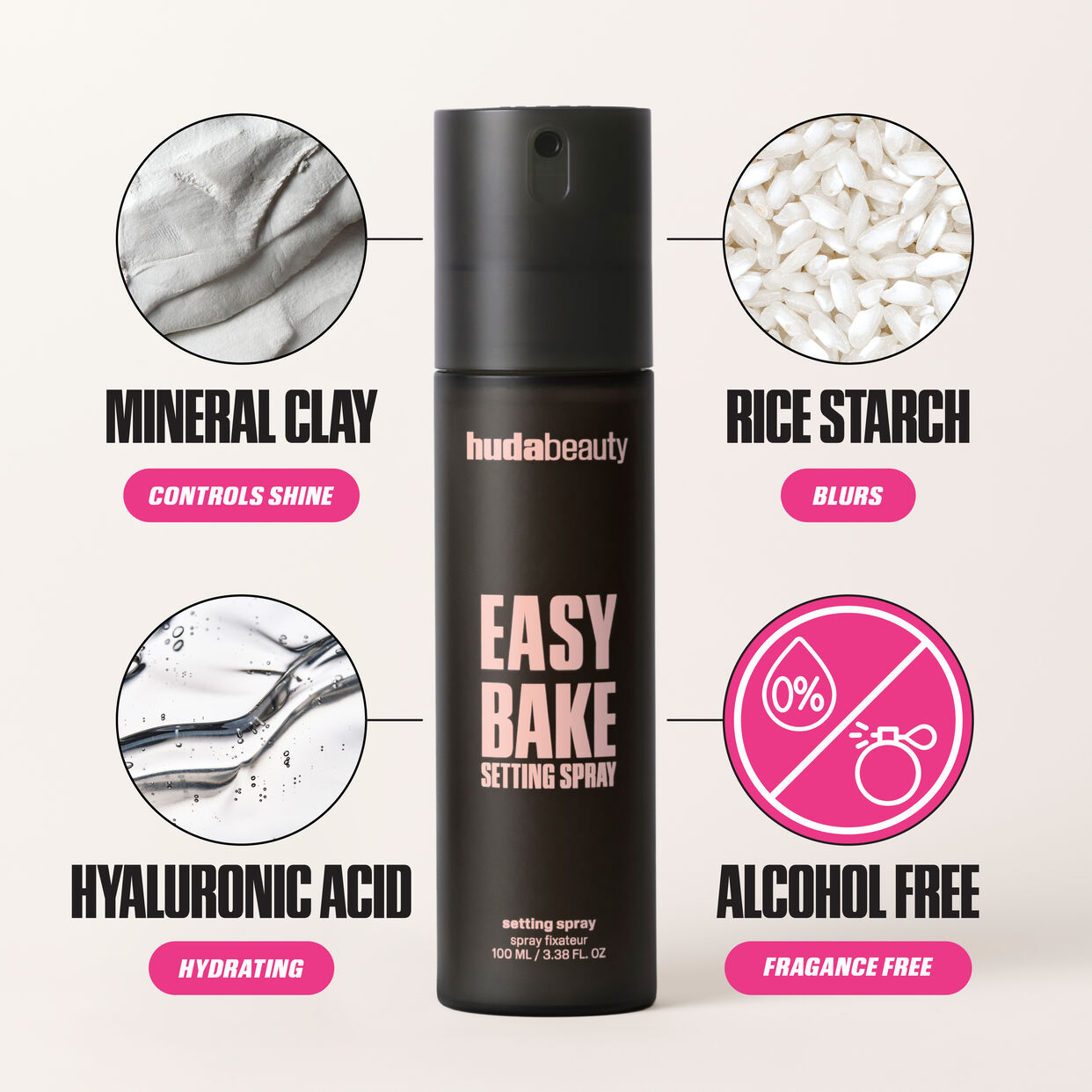 HUDA BEAUTY Easy Bake Setting Spray with 16-Hour Wear