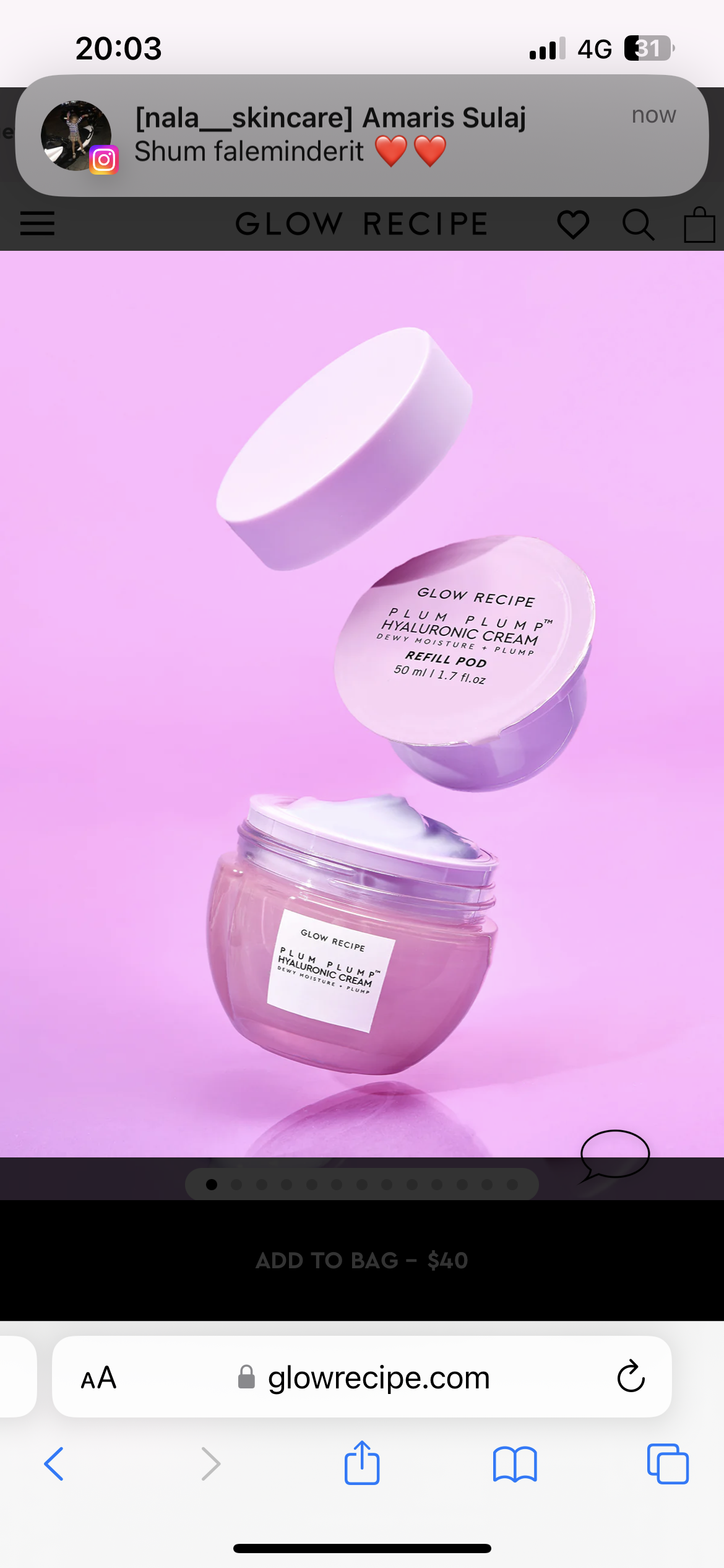 GLOW RECIPE Plum Plum Hyaluronic Cream