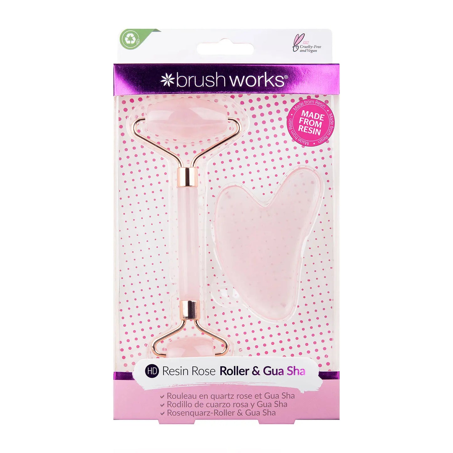 BRUSHWORKS Role Rose Resin &amp; Gua Sha