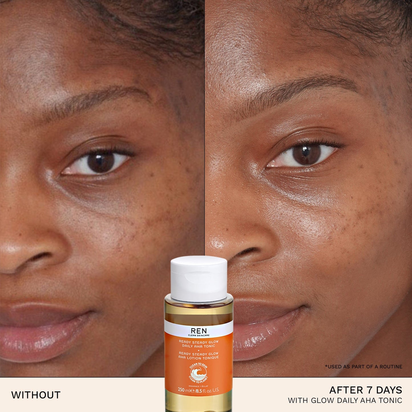 REN Clean Skincare Ready Staady Glow Tonik ditor AHA